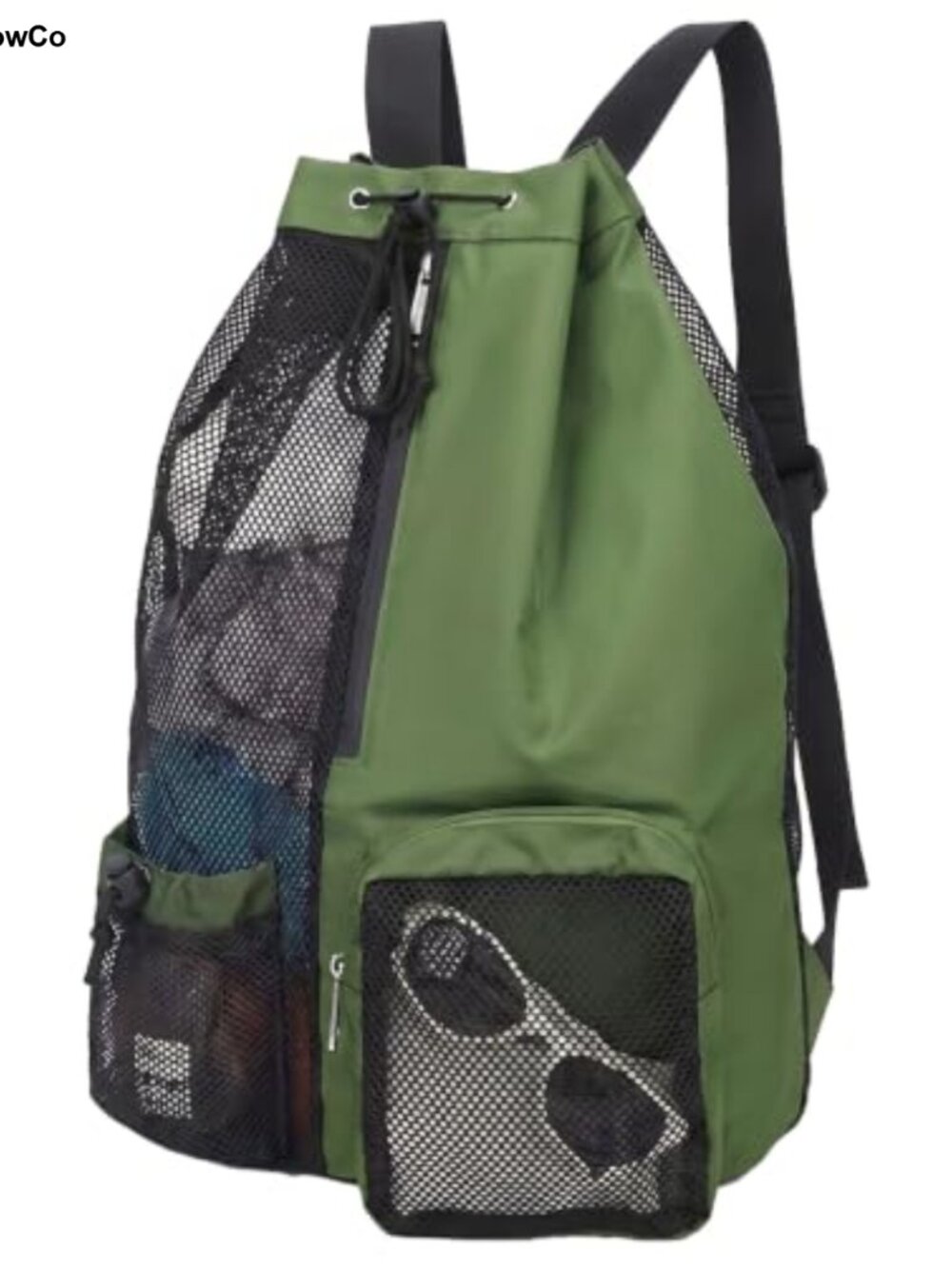 Mesh Beach Backpack Waterproof Wet Pocket Swim Gym Drawstring Bag